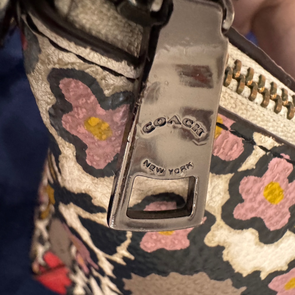 Coach Floral Prairie Satchel 2016 Chalk/Light Pebbled Leather Dust Bag & Tag - Picture 4 of 16